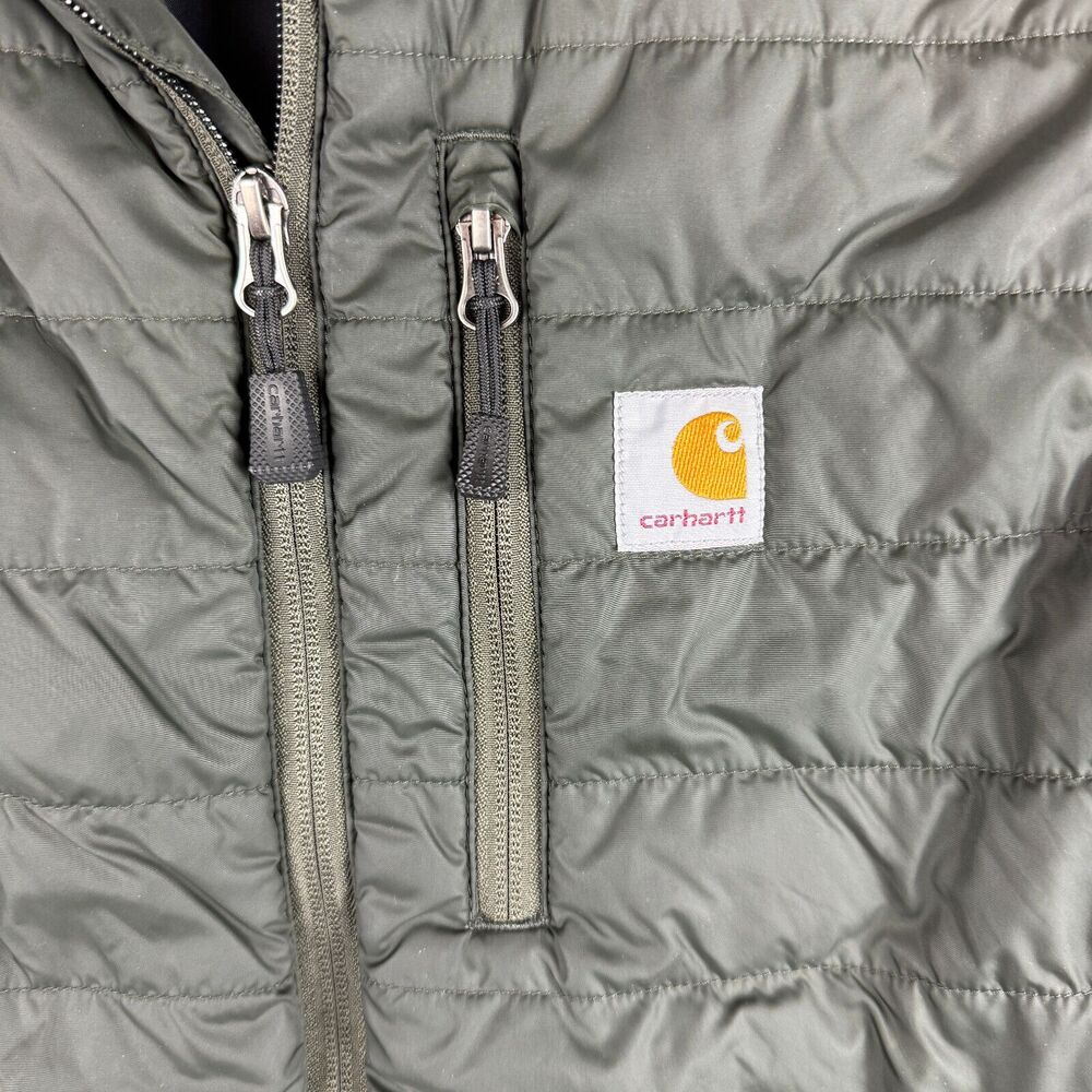Carhartt Rain Defender Vest Mens Medium Insulated Black Full Zip Pockets Jacket - Picture 5 of 12